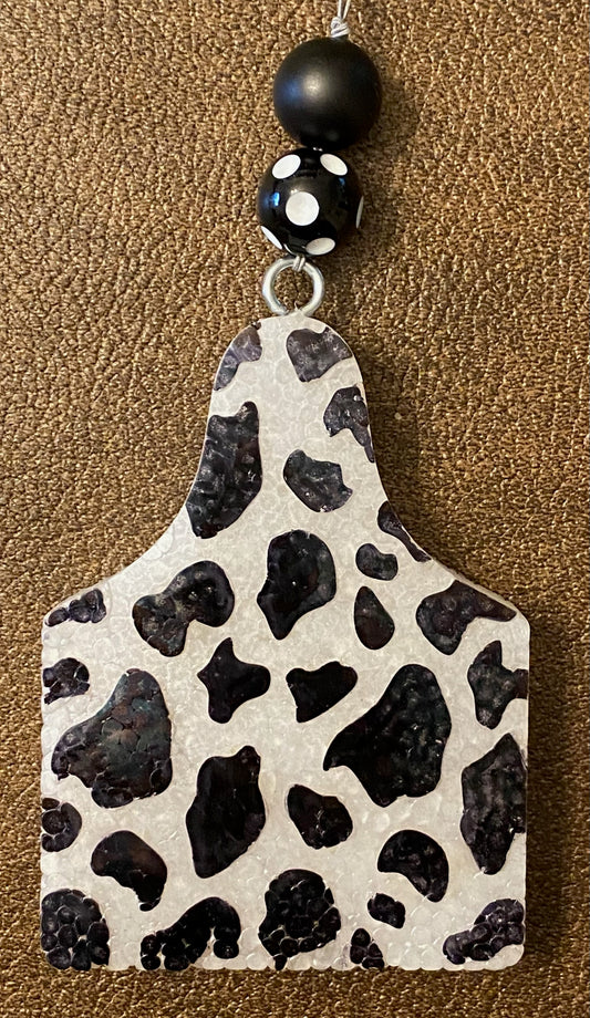 F216 Cow Tag w Cow Print