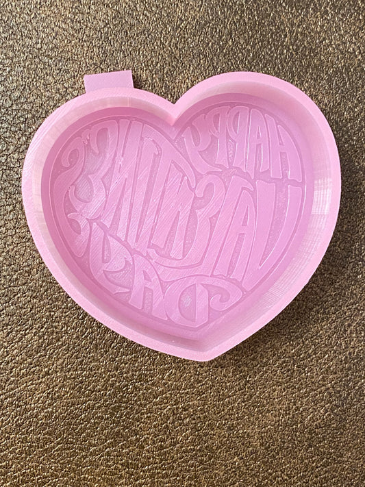 M235 Happy Valentines Day Heart Silicone Mold