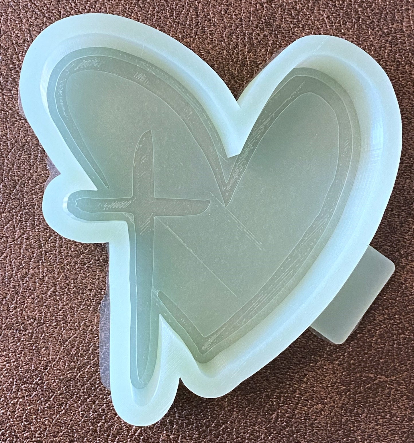 M268 Heart with Cross Silicone Mold