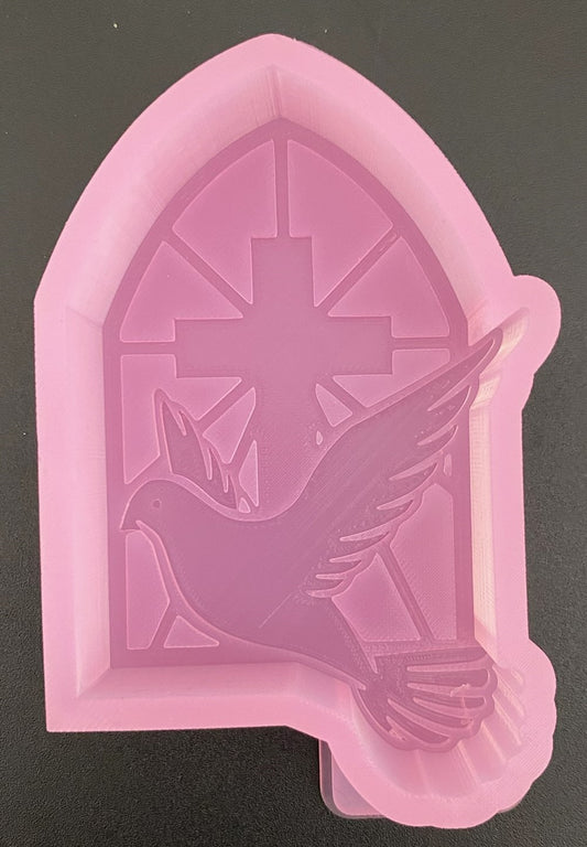 M248 Dove in Church Window Silicone Mold